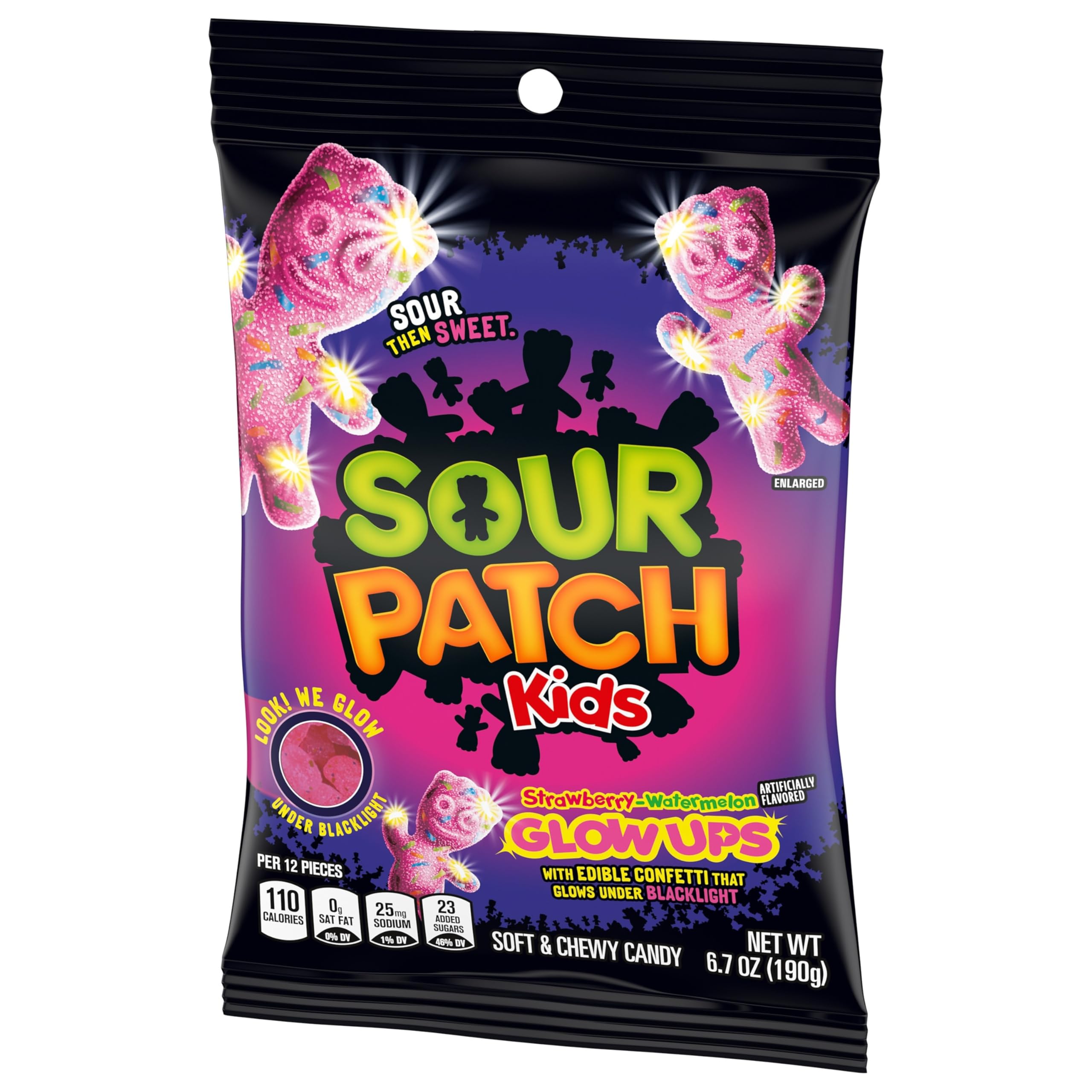 SOUR PATCH KIDS Glow Ups Strawberry-Watermelon Soft & Chewy Gummy Candy, Bulk Candy, 12-6.7 oz Bags - Image 10