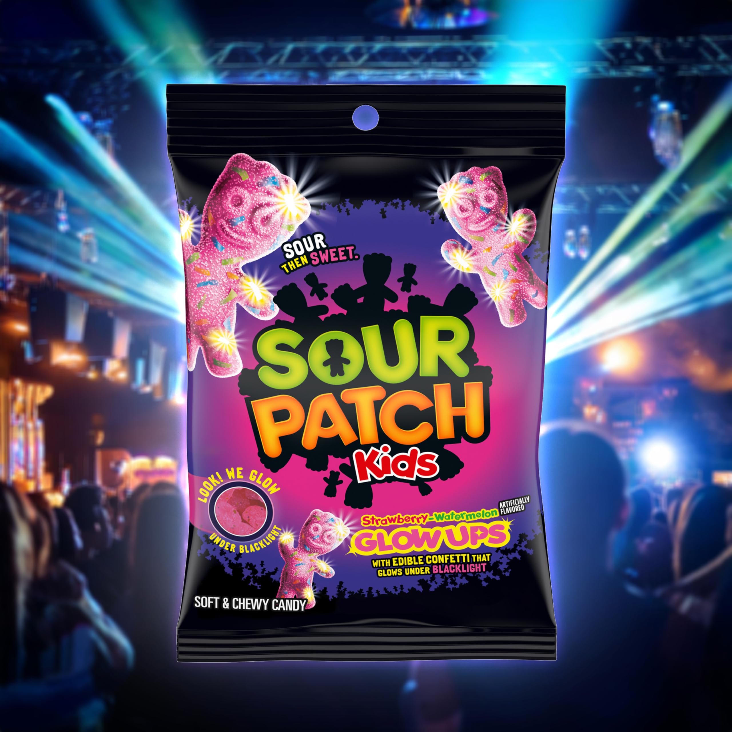 SOUR PATCH KIDS Glow Ups Strawberry-Watermelon Soft & Chewy Gummy Candy, Bulk Candy, 12-6.7 oz Bags - Image 7