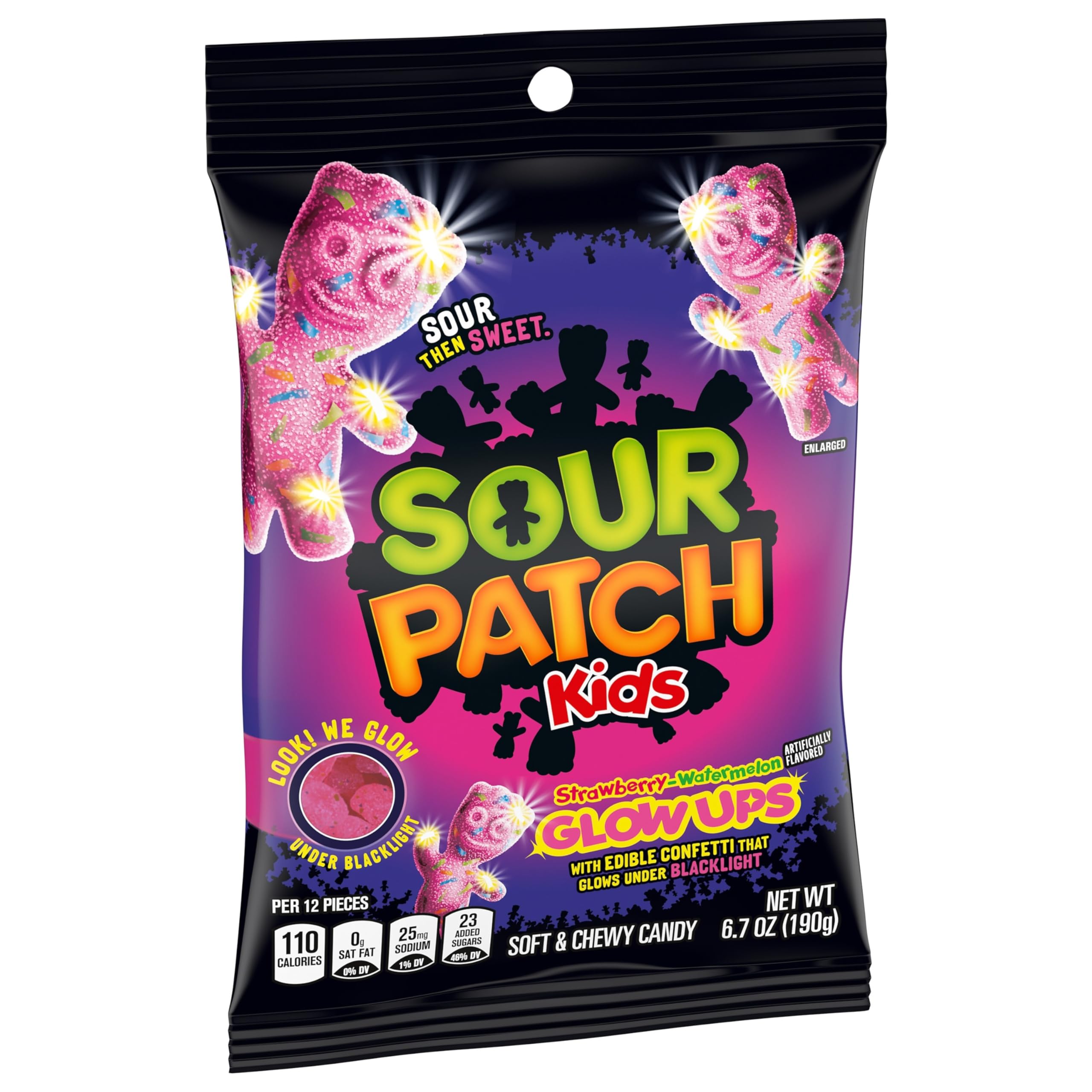 SOUR PATCH KIDS Glow Ups Strawberry-Watermelon Soft & Chewy Gummy Candy, Bulk Candy, 12-6.7 oz Bags - Image 9