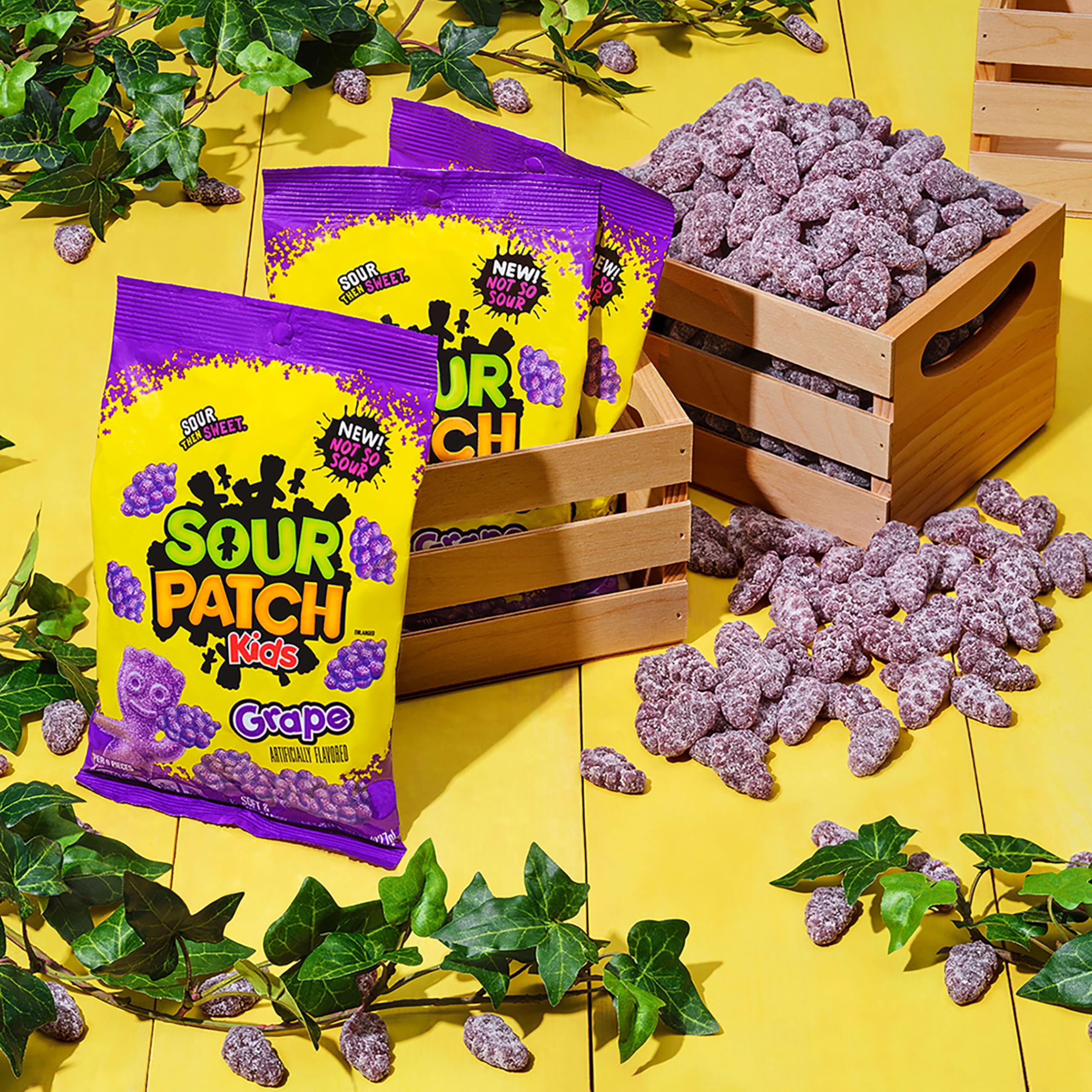 SOUR PATCH KIDS Grape Soft & Chewy Gummy Candy, Bulk Candy, 12-8.02 oz Bags - Image 10
