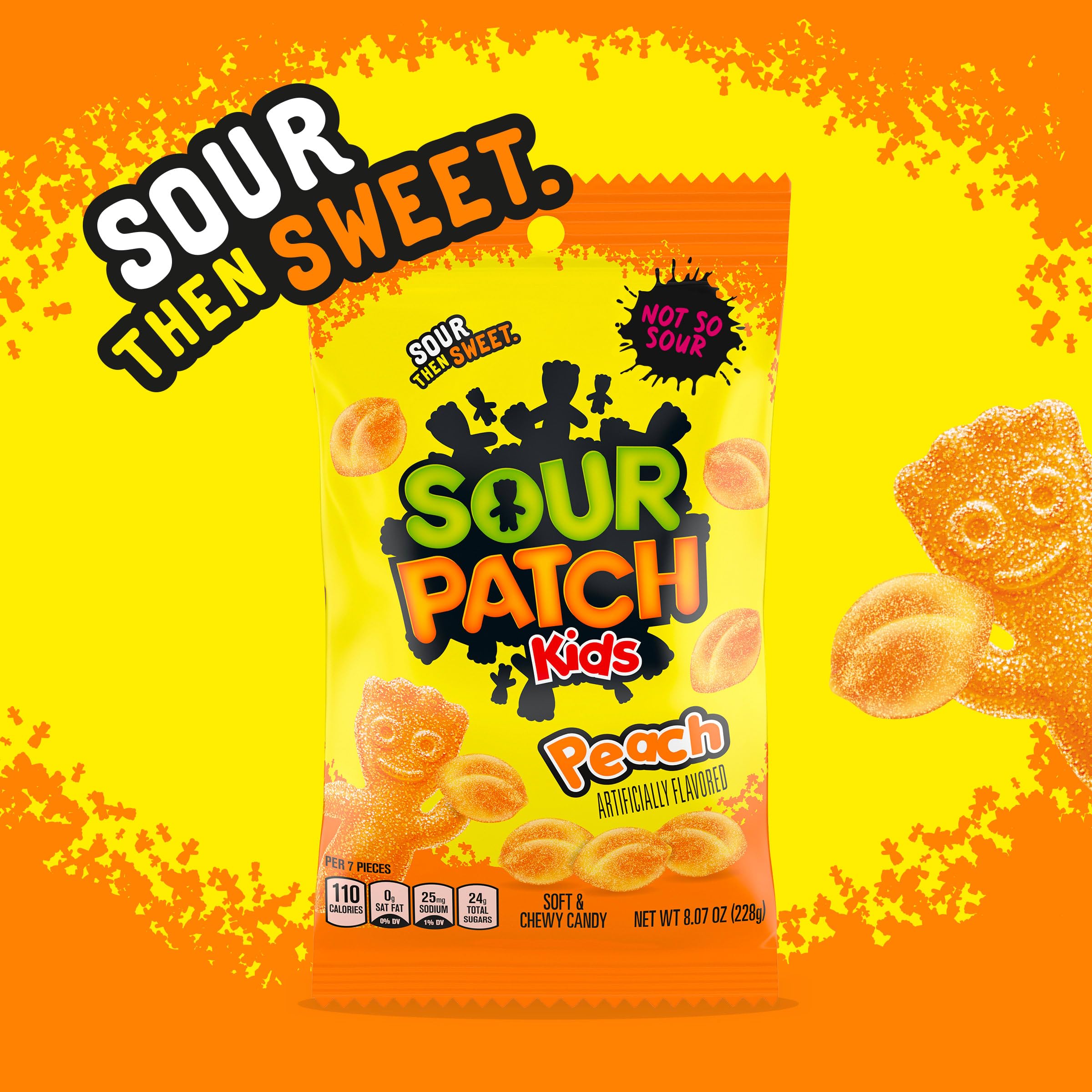 SOUR PATCH KIDS Peach Soft & Chewy Gummy Candy, 8.07 oz - Image 4