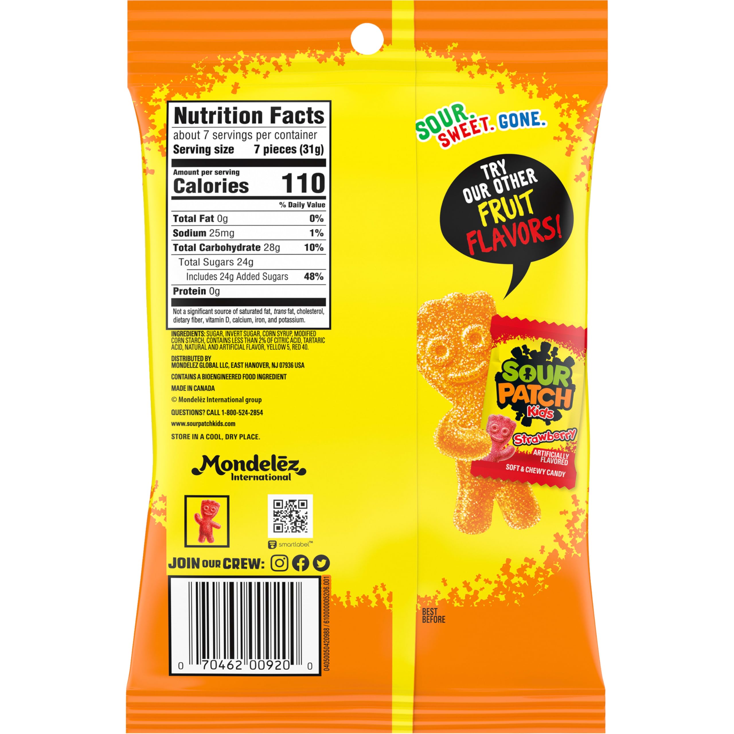 SOUR PATCH KIDS Peach Soft & Chewy Gummy Candy, Bulk Candy, 12-8.07 oz Bags - Image 14
