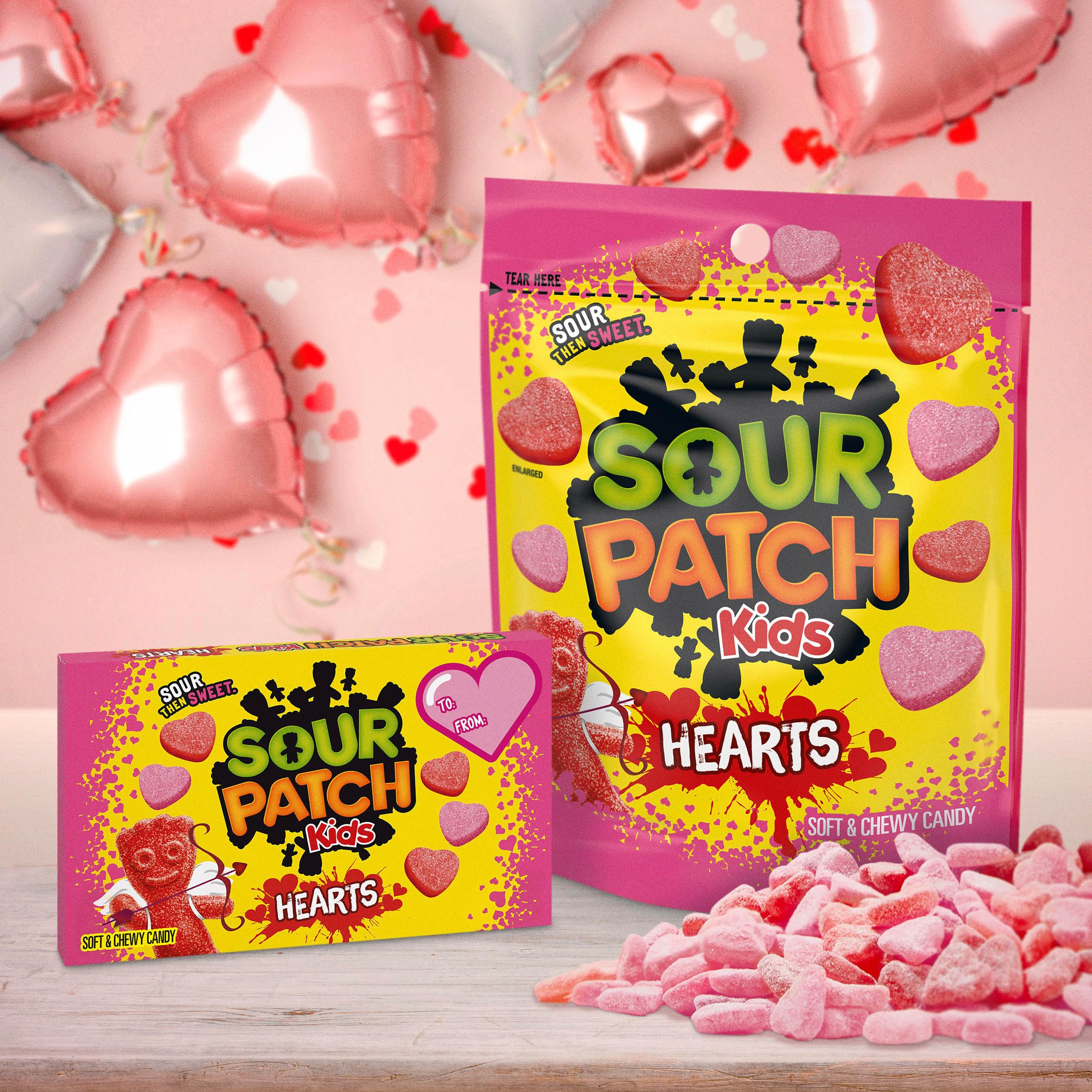 SOUR PATCH KIDS Soft & Chewy Valentines Day Candy Hearts, 10 oz - Image 7