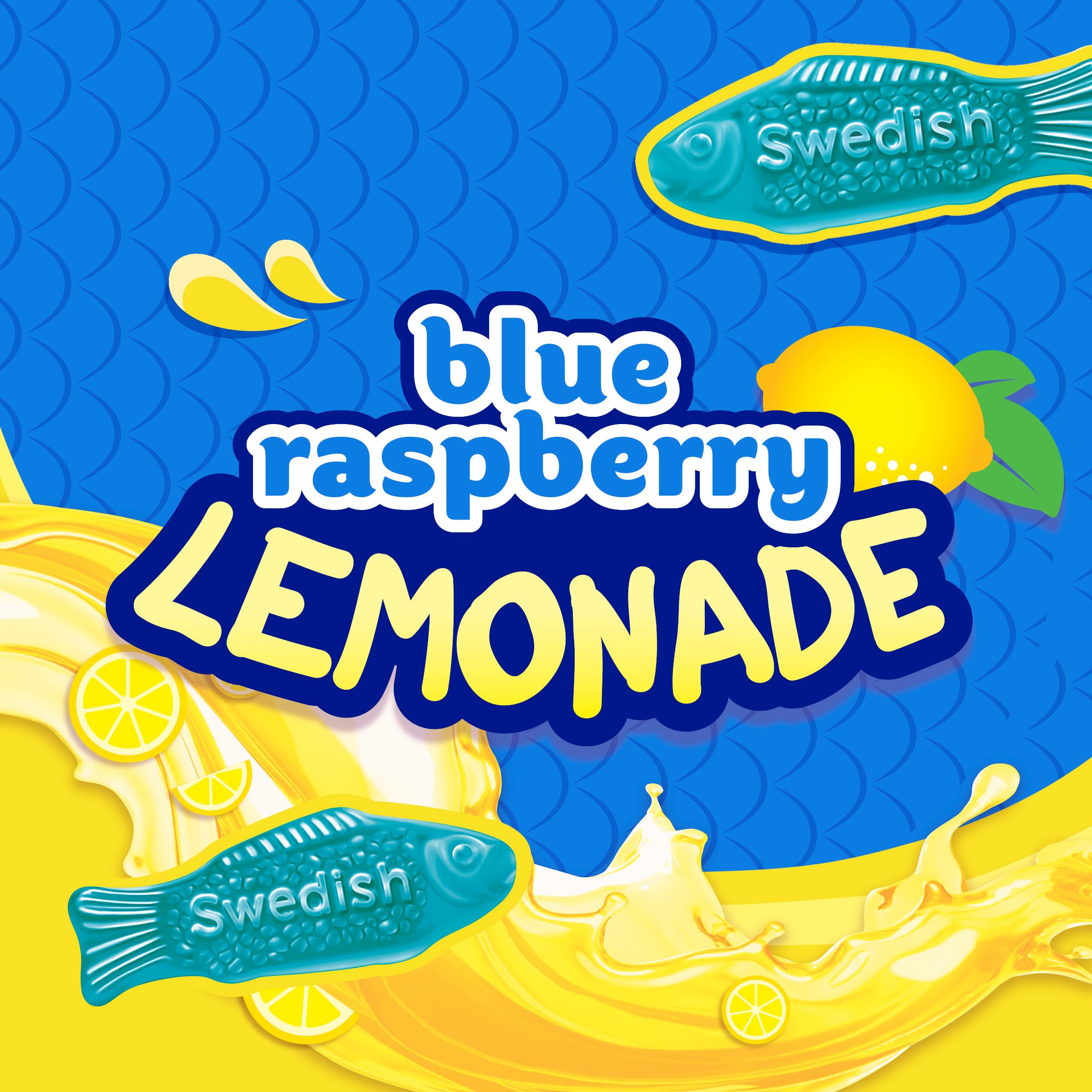 SWEDISH FISH Blue Raspberry Lemonade Soft & Chewy Gummy Candy, 8.04 oz - Image 4