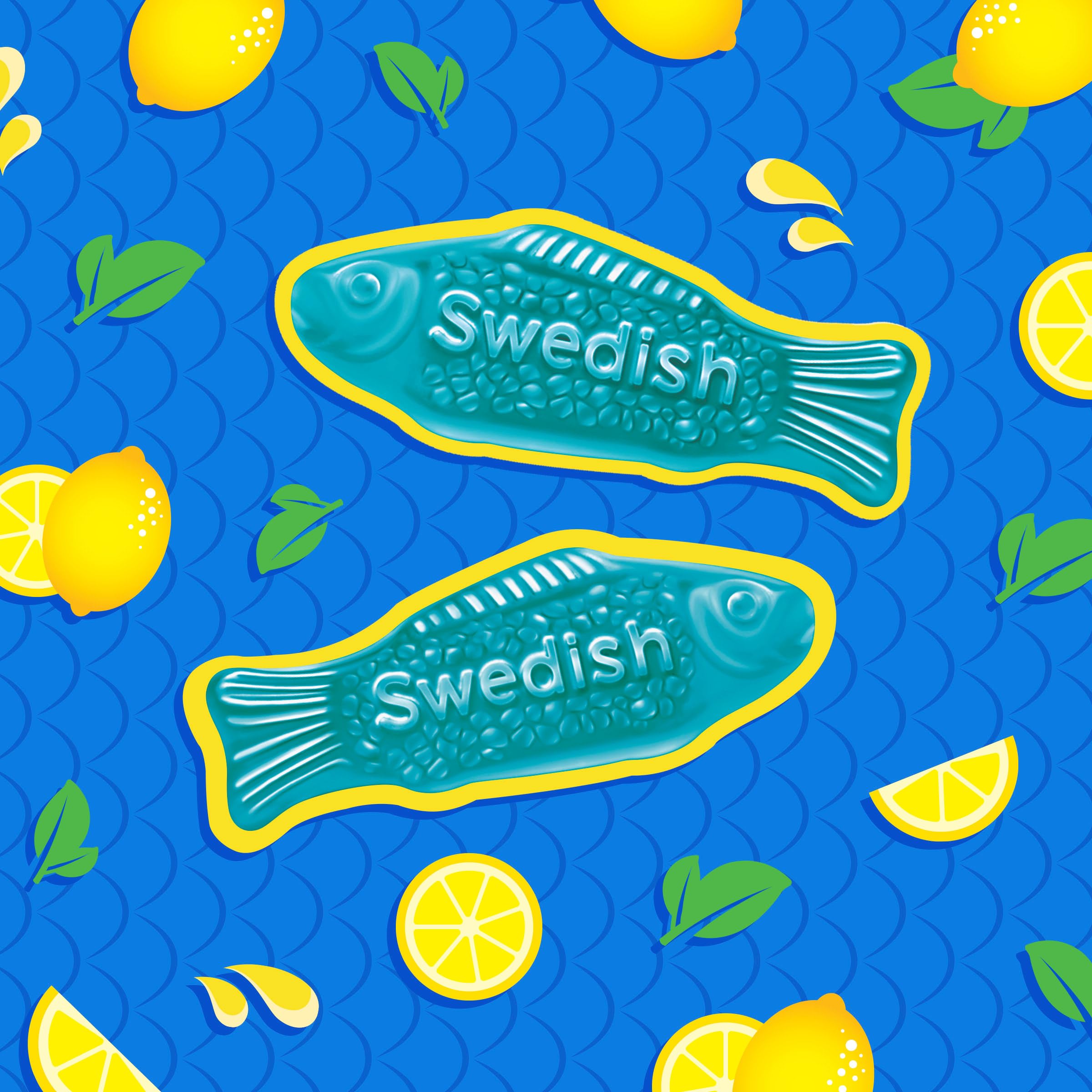 SWEDISH FISH Blue Raspberry Lemonade Soft & Chewy Gummy Candy, 8.04 oz - Image 6